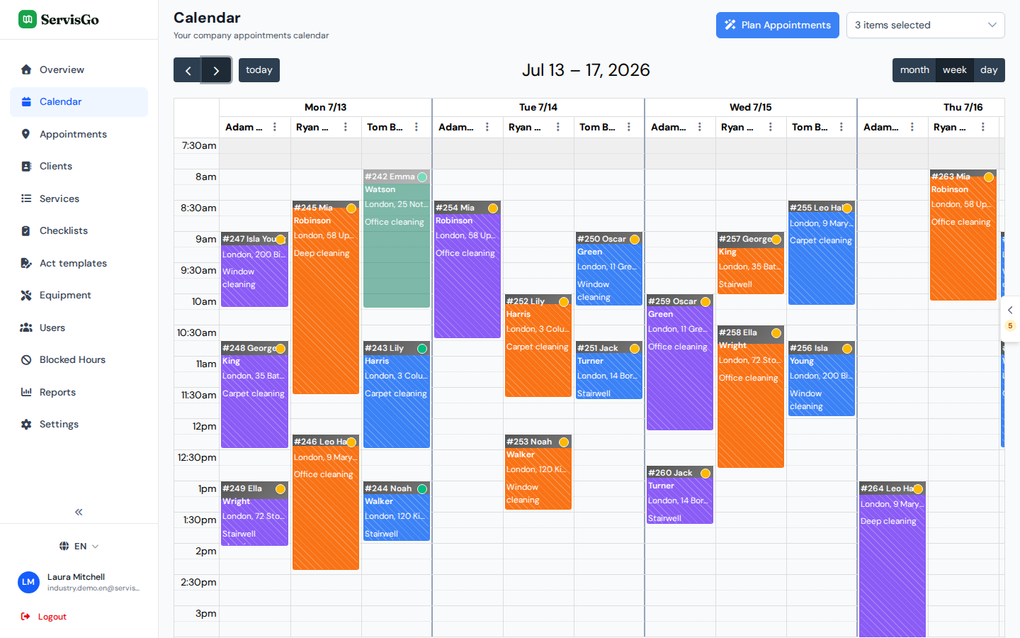 This is what your day looks like in ServisGo